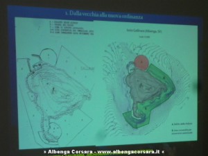 Nella foto: la vecchia e la nuova mappatura della zona archeologica intorno all'Isola Gallinara