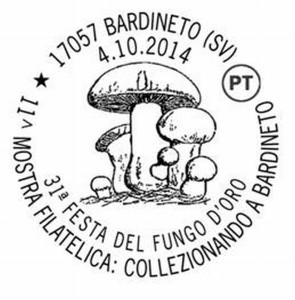 annullo filatelico festa del Fungo di Bardineto