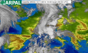 La perturbazione che sta avvolgendo il Centro-Nord Italia