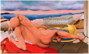 La Caduta del mito (1993)- G. Mazza olio su tela 80x140
