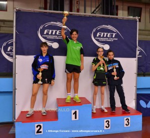Valentina Roncallo sul podio del singolare femminile Ragazze