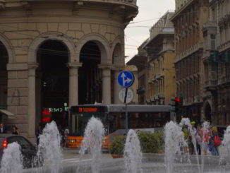 Particolare di Piazza De Ferrari a Genova