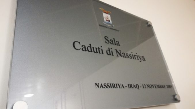 ntitolazione Sala espositiva Provincia Savona ai Caduti di Nassiriya.