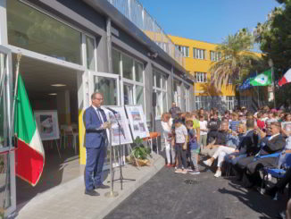 Giorgio Mulè all'inaugurazione Plesso scolastico di Andora