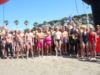 Atleti partecipanti al Miglio e mezzo marino di Andora