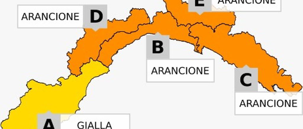 Allerta gialla e arancione in Liguria