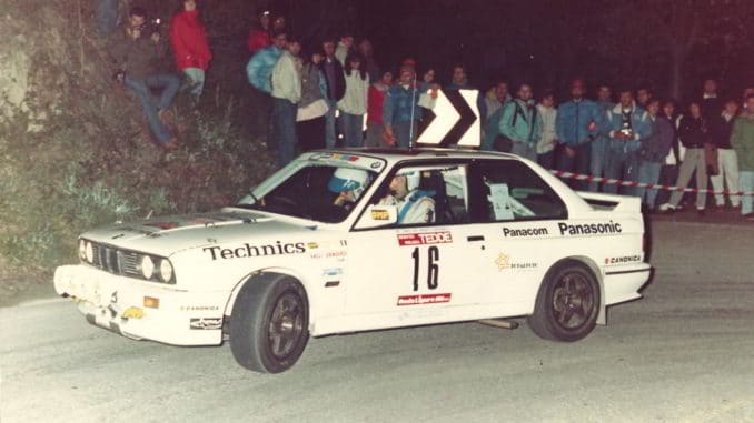 La Bmw M3 di Alberto Bonamini e Raffaele Caliro al Giro dei Monti Savonesi 1988