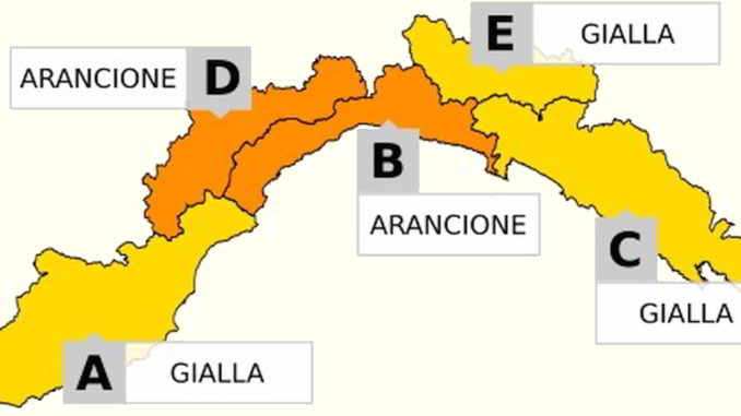 Allerta Liguria Giallo e Arancione B D