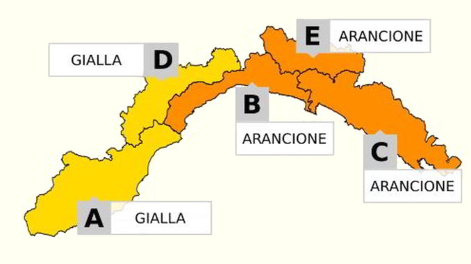 Cartina Allerta Liguria