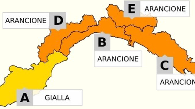 Mappa allerta Liguria