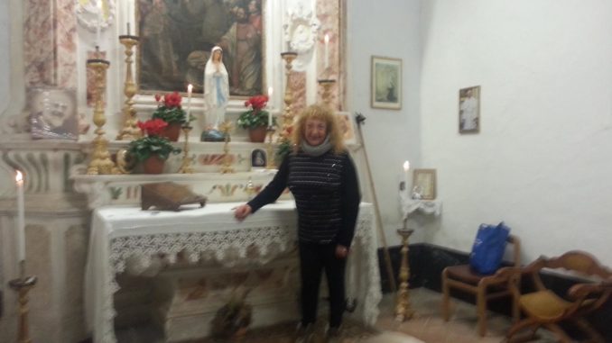 Agostina Pizzo Albino nella Cappella del Carmine a Bastia di Albenga