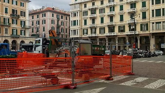Cantiere in Piazza Mameli a Savona