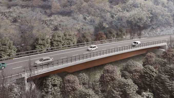 Rendering del progetto per il nuovo Viadotto A6 "Madonna del Monte"