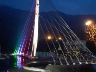 A Villanova d'Albenga ponte illuminato Schivo