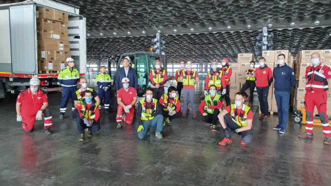 mascherine per Regione Liguria scaricate alla fiera di Genova