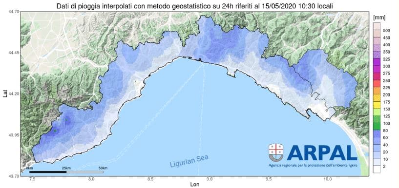24-ore pioggia in Liguria