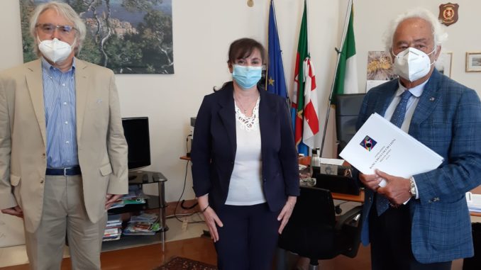Regione Liguria, Incontro Fondazione banca degli occhi Lions - assessore Viale, Renzo Bichi e Franco Maria Zunino