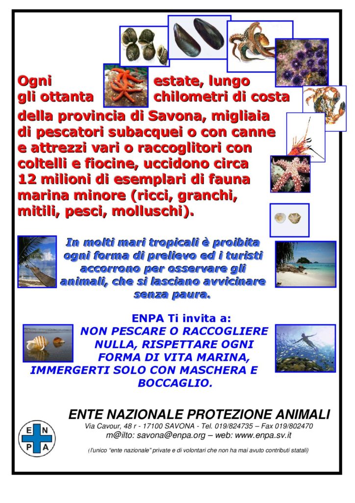 Enpa Savona - manif fauna marina minore