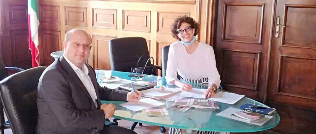 Presidente di Coop Liguria Roberto Pittalis e la Sindaco di Savona Ilaria Caprioglio