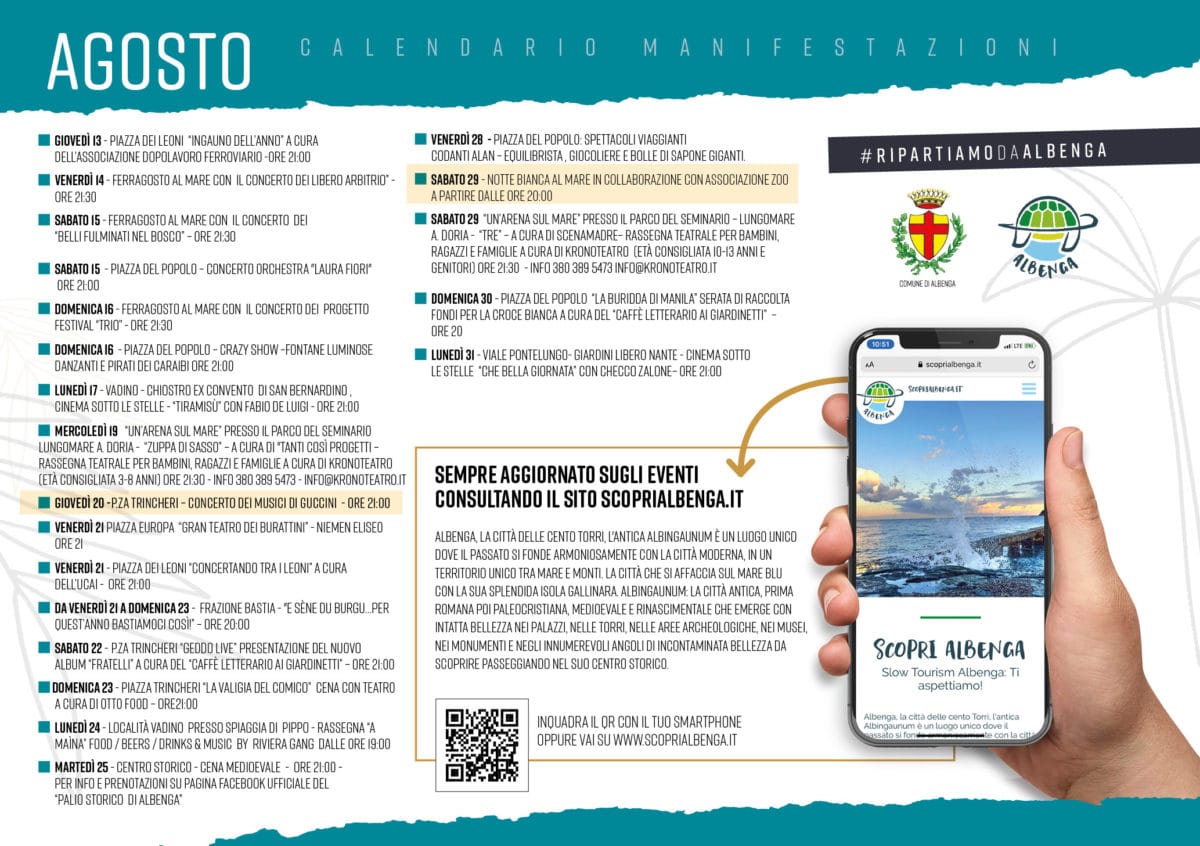 Albenga programma estate 2020