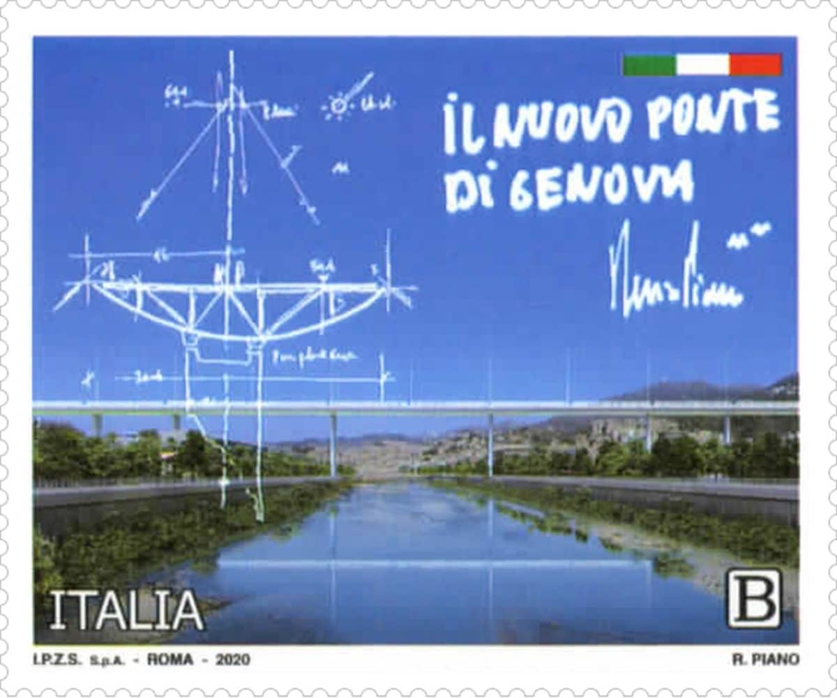 Un francobollo dedicato al nuovo ponte Genova San Giorgio