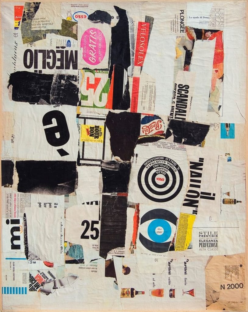 Remo Gordigiani, Collage n. 1. è meglio. 1964-1967. Collezione Fond. Caript