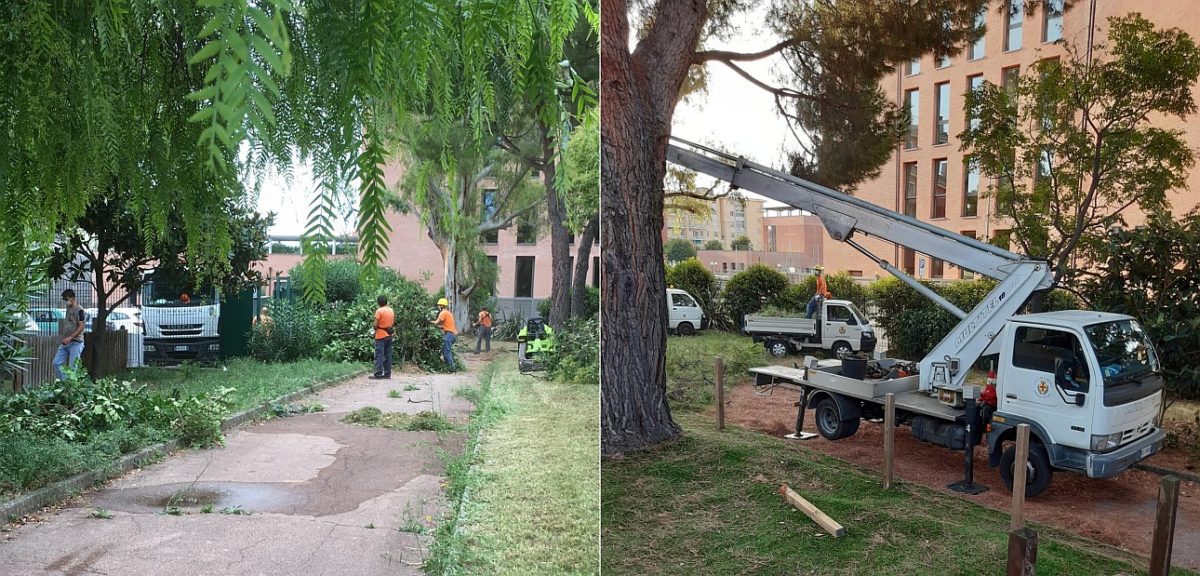 Albenga - cantonieri al lavoro per asilo
