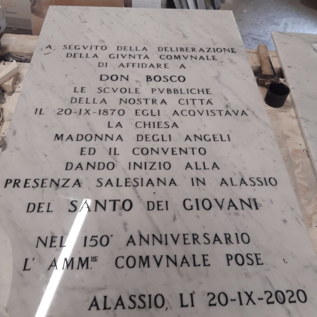 Salesiani Alassio - Istituto son Bosco - Targa Commemorativa