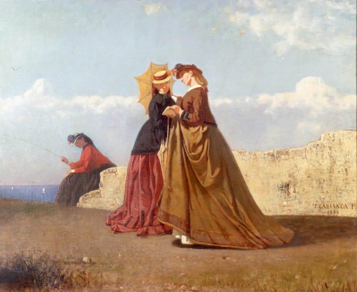 VITTORIO CABIANCA Al sole | 1866 | Olio su tela, cm. 75X90 | Collezione privata, Bologna