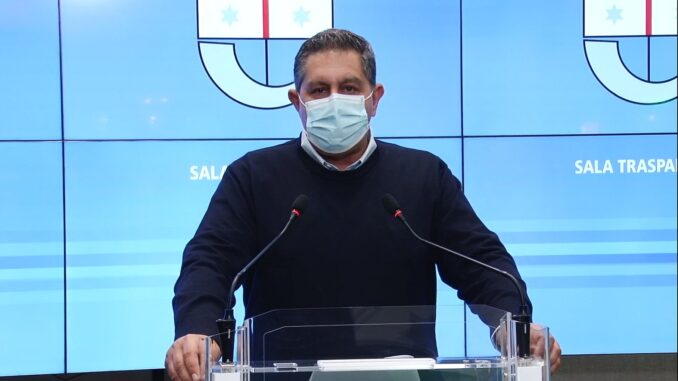 Presidente di Regione Liguria Giovanni Toti in Conferenza stampa