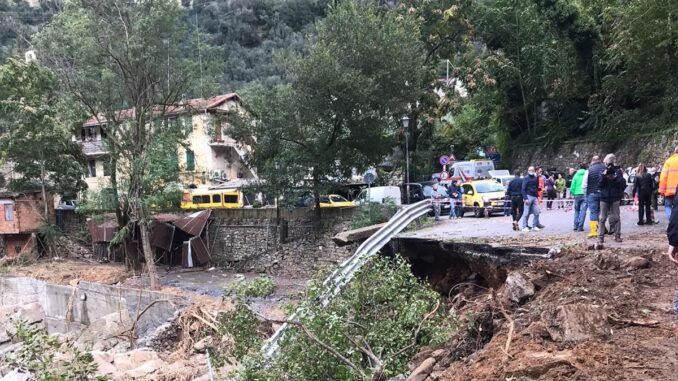 Regione Liguria - pretezione civile sopralluogo a Badalucco