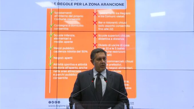 Giovanni Toti - Regione Liguria in zona arancione