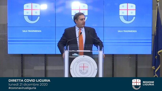 Giovanni Toti Sala trasparenza Regione Liguria 21 dicembre 2020