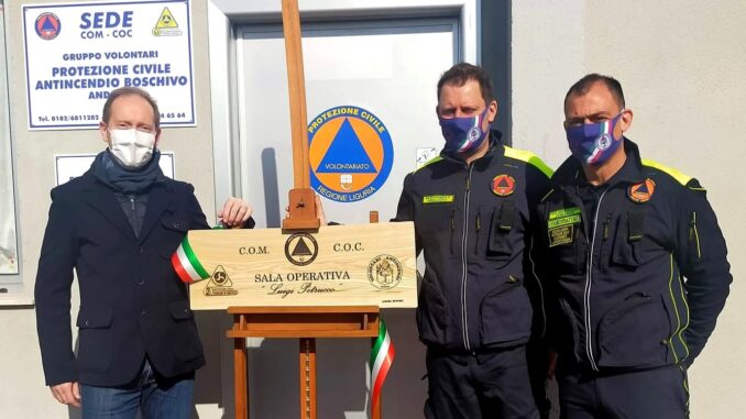 Andora Protezione civile Targa intitolazione Petrucco
