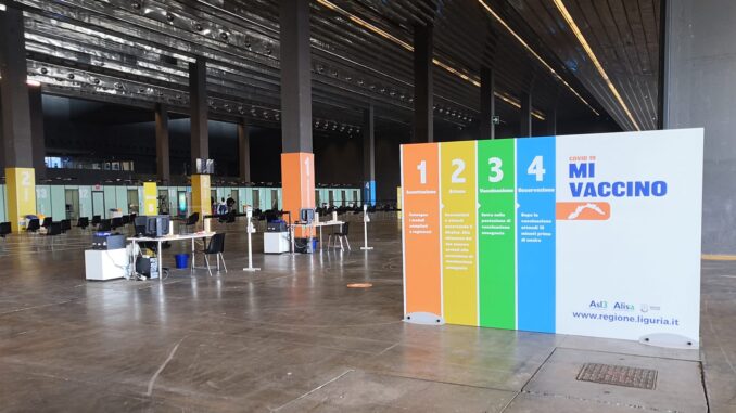 Hub vaccinale alla Fiera del Mare di Genova