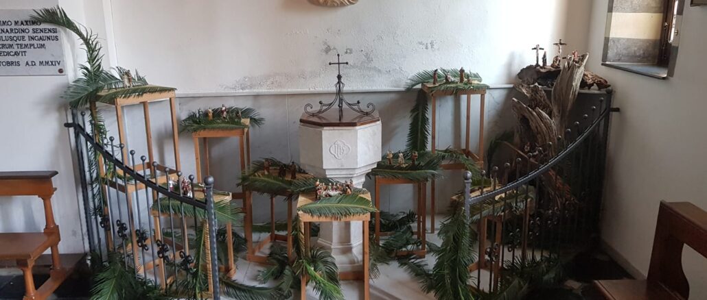 Presepe pasquale nella chiesa di San Bernardino in Albenga a Vadino