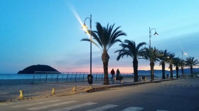 le palme sul lungomare di Albenga