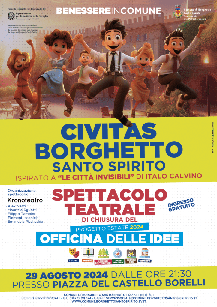 La locandina dello spettacolo teatrale Civitas Borghetto Santo Spirito