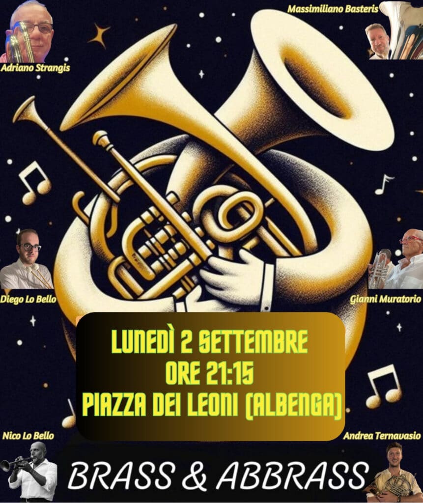 Locandina concerto dei Brass e Abbrass ad Albenga