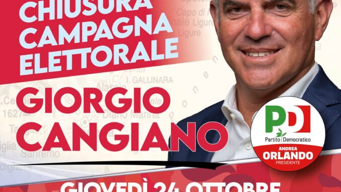 Cangiano ad Albenga chiusura campagna elettorale