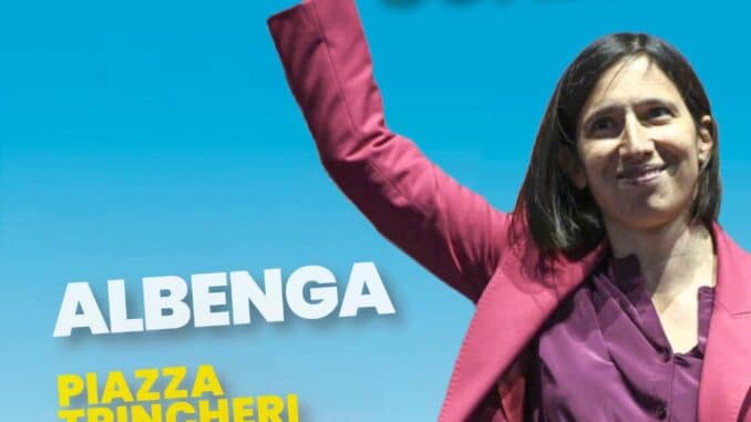 Elly Schlein sabato 5 ottobre ad Albenga
