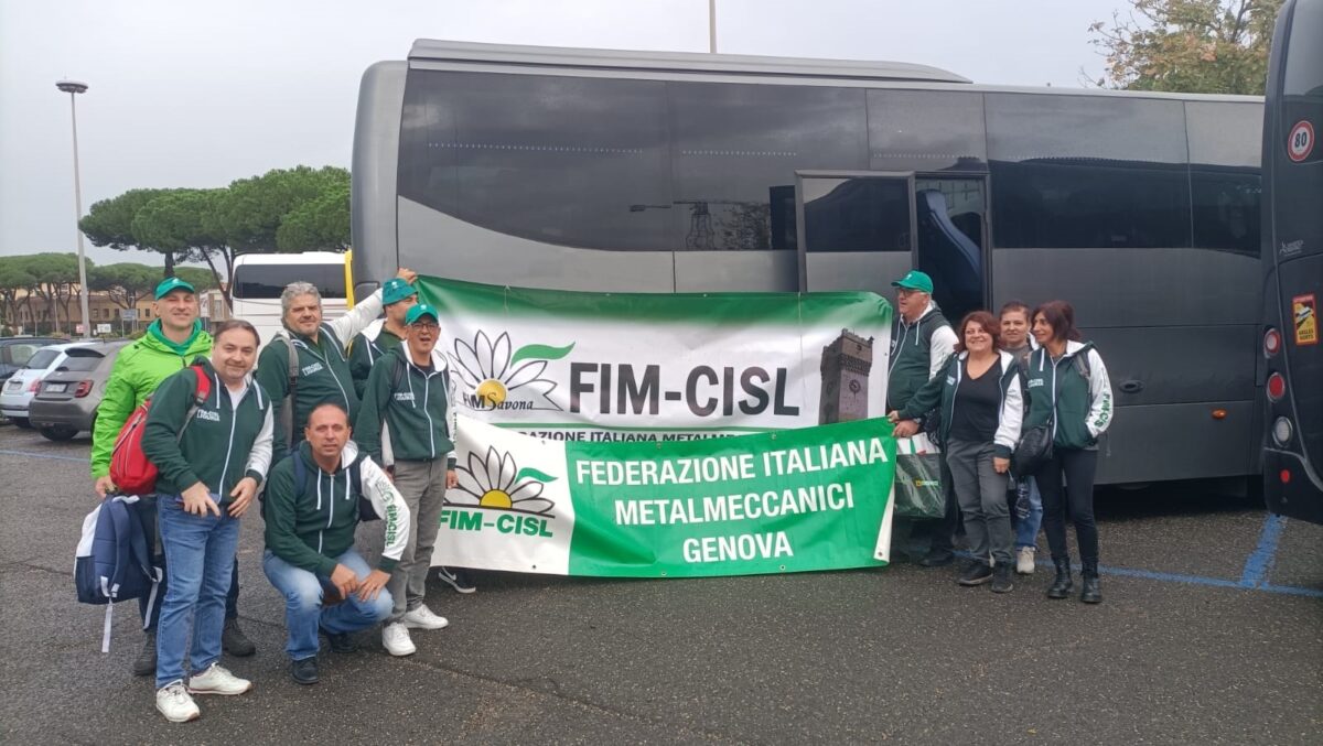 Fim Liguria e Savona con Cisl Liguria a Roma per lo sciopero