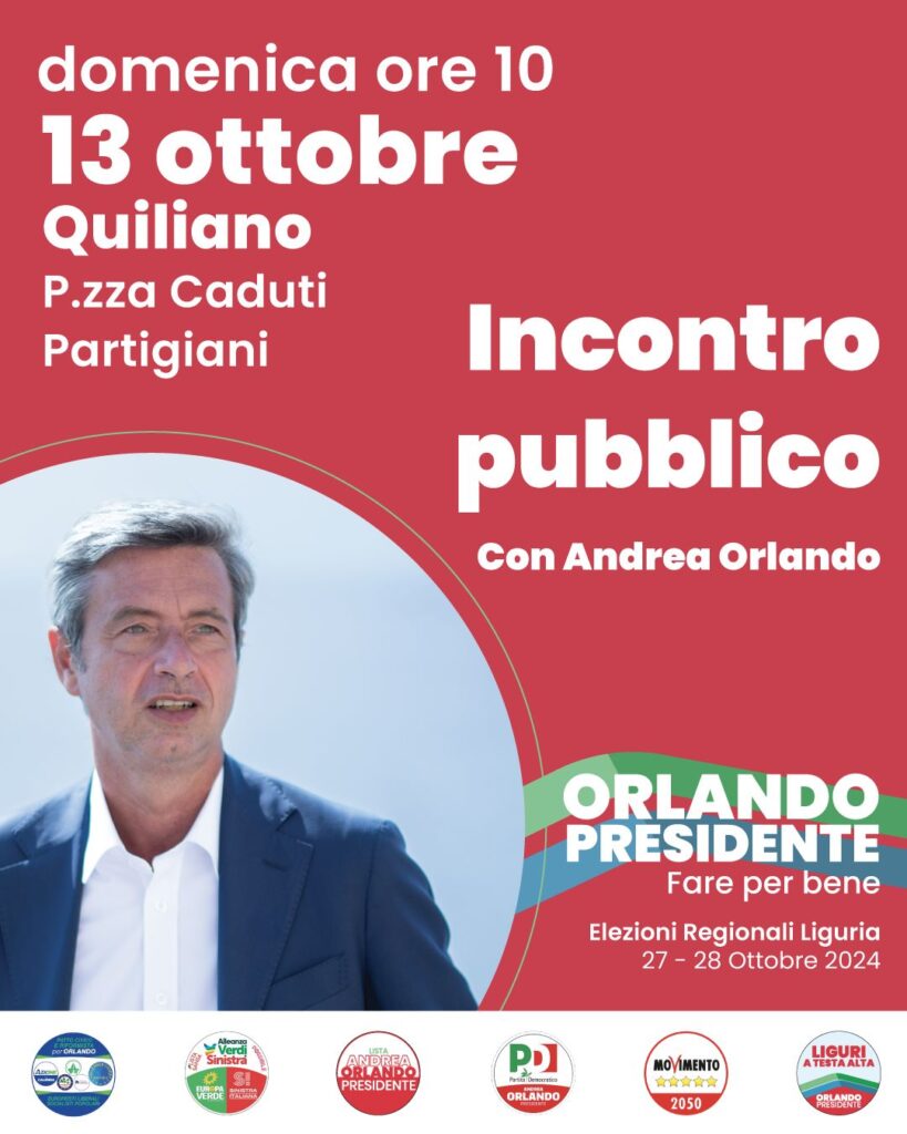 Orlando incontro pubblico a Quiliano