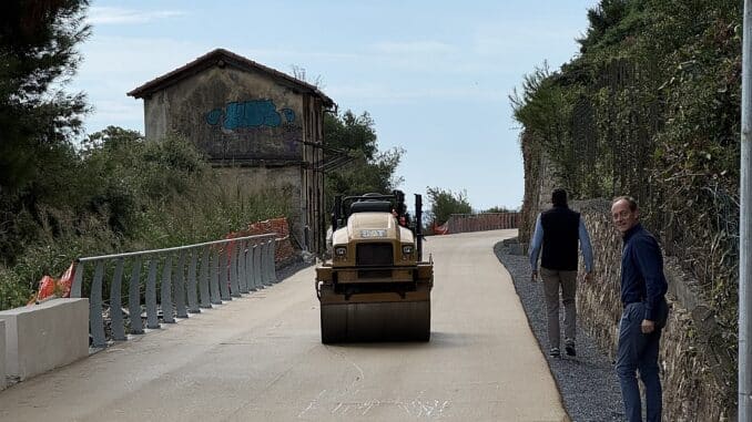 Pista ciclabile Andora sopralluogo sindaco
