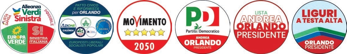 SIMBOLI Liste Elezioni Liguria 2024 x ORLANDO