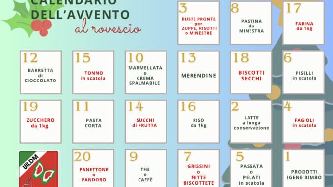 Calendario Avvento al Rovescio della UILDM Albenga