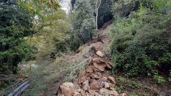 la frana in via dei Tedeschi del 18 ottobre a Vado Ligure