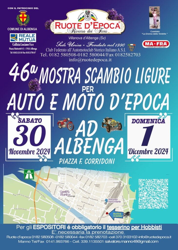 Mostra scambio ligure per auto, moto e cicli d’epoca