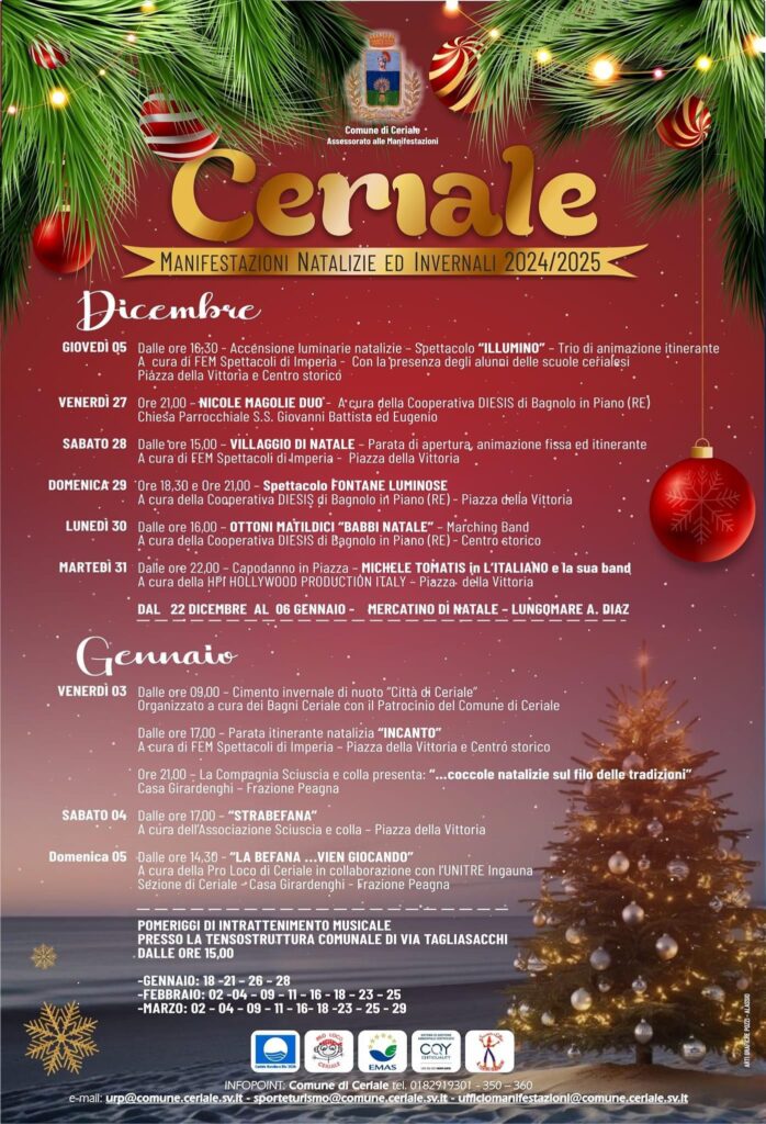 Ceriale eventi natalizi 2024-2025