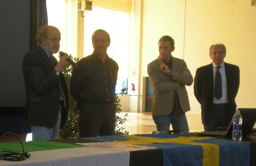 Foto anno 2013 - Il seindaco Renato Zunino presenta una manifestazione sportiva